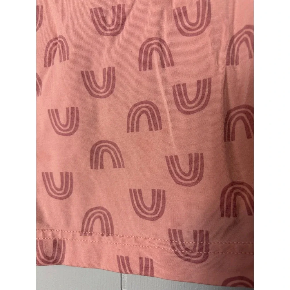 Hanna Andersson Hannasoft Pink Rainbow Tencel Pajama Set Kids Size 2T 85cm